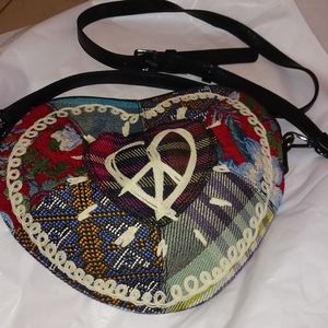 Desigual lovely heart shape, peace sign crossbody NWOT